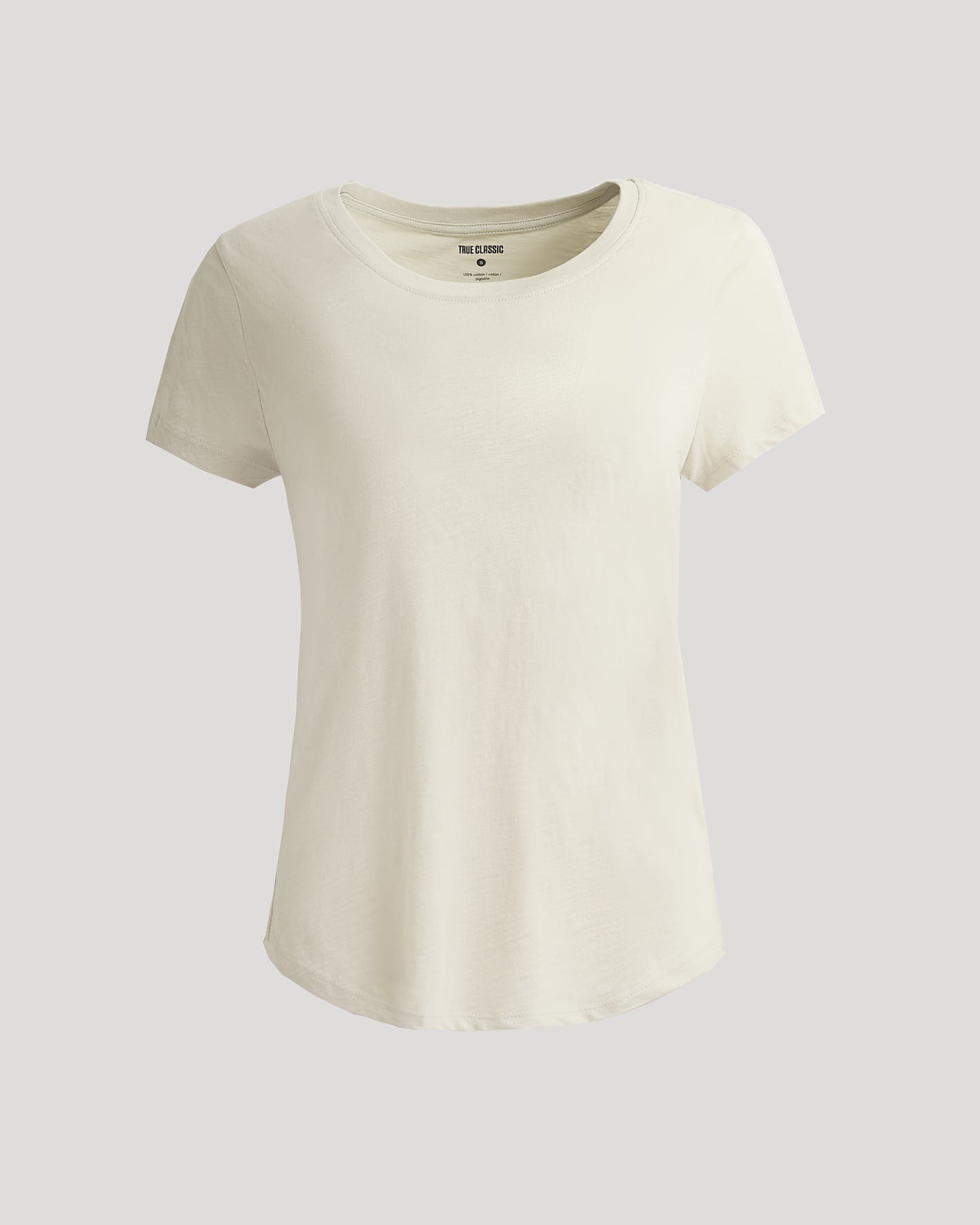 Womens Oatmeal Slub Scoop Neck Tee