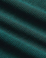 Womens Deep Emerald Ribbed 3/4 Sleeve Scoop Neck Tee