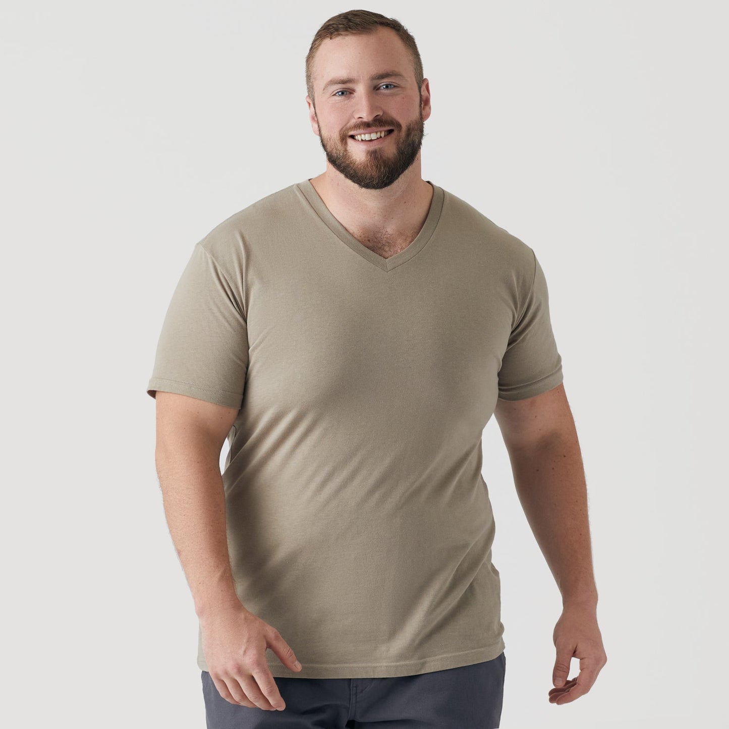 Military Beige Classic V-Neck