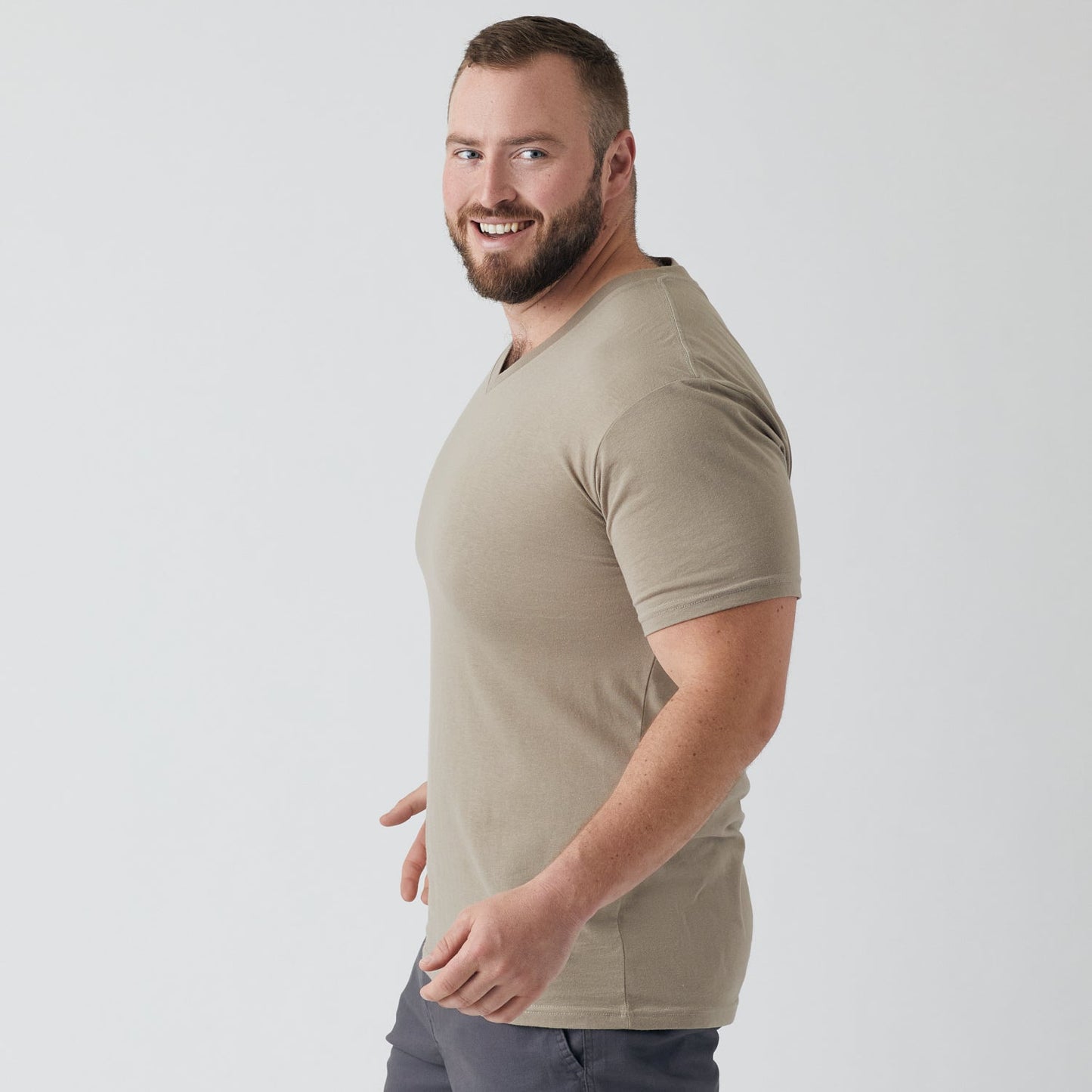 Military Beige Classic V-Neck