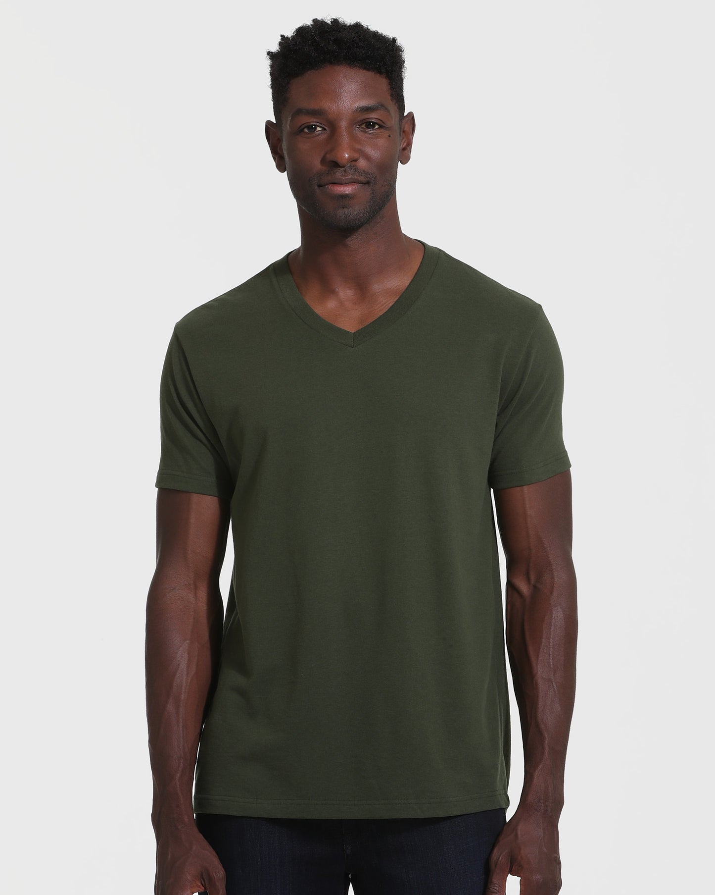 Dark Olive V-Neck T-Shirt