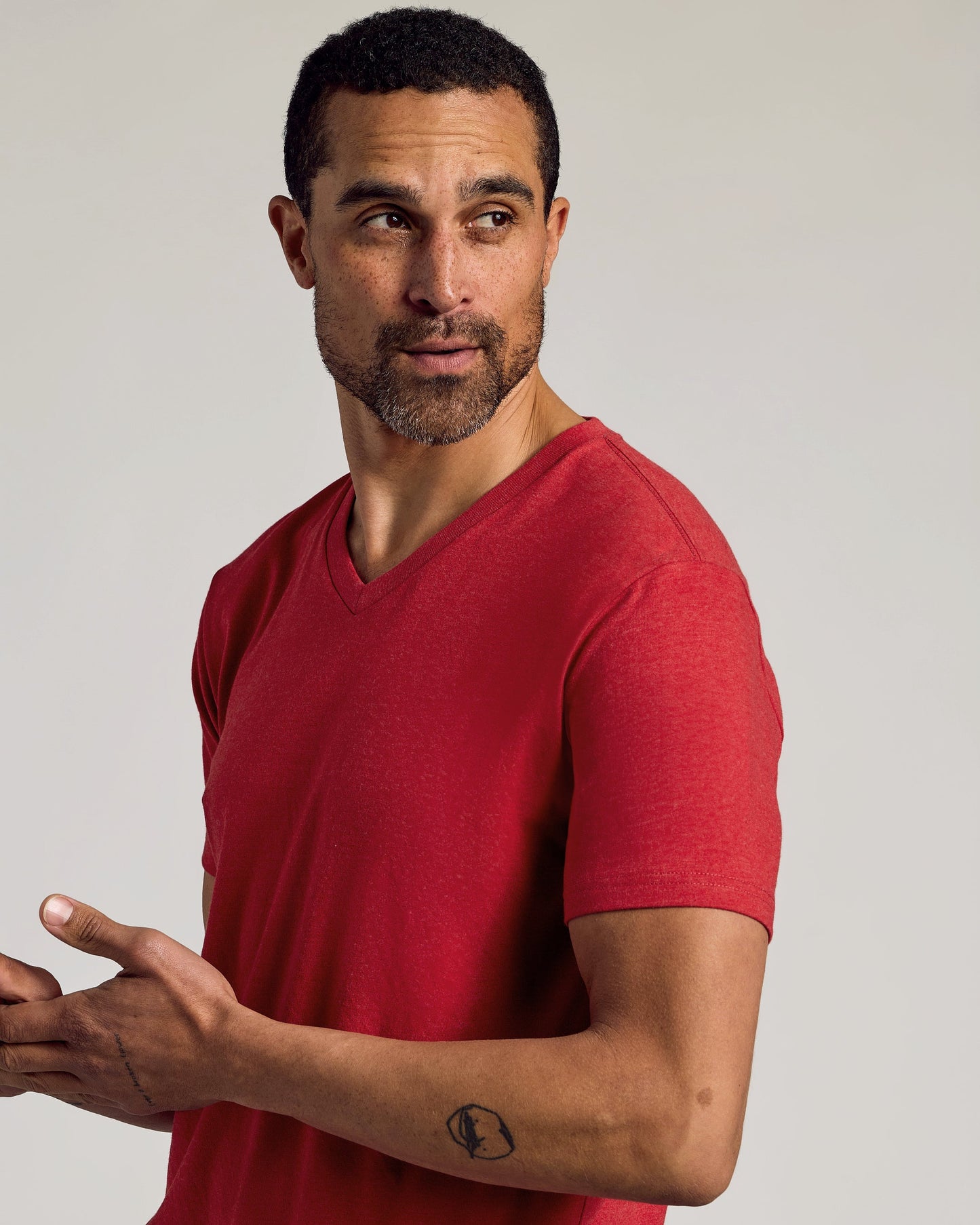 Dark Heather Lava V-Neck Tee