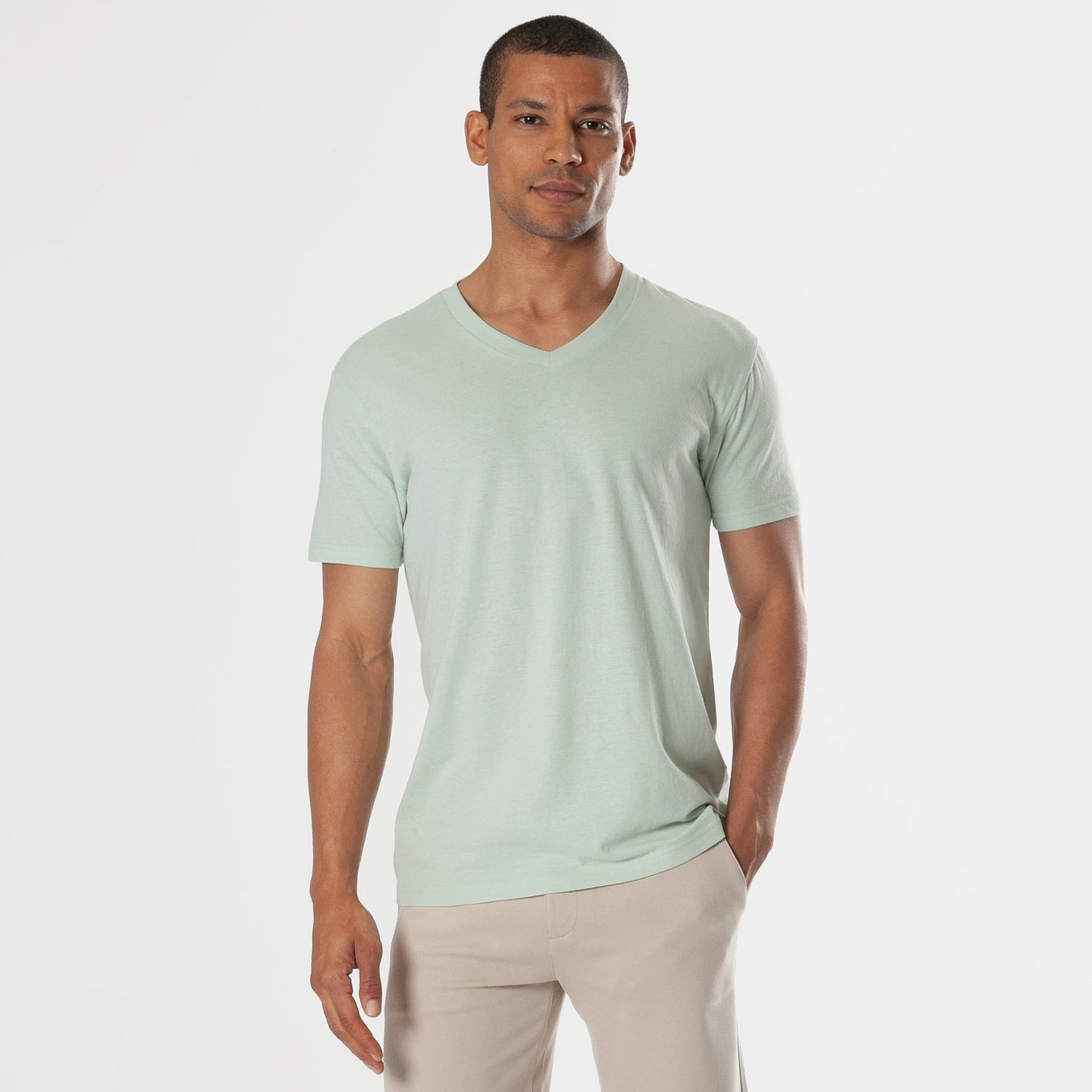 Green Lapis V-Neck Tee
