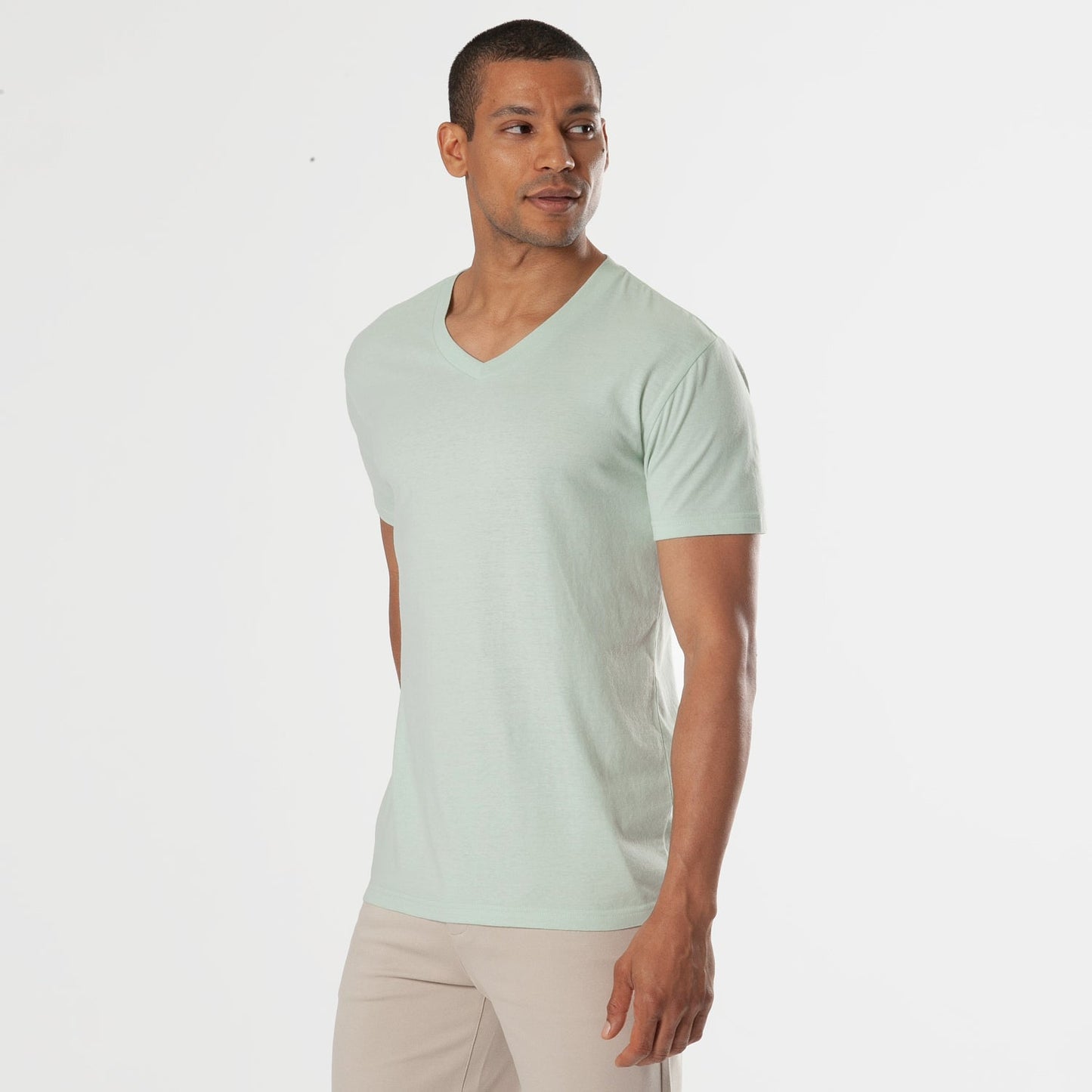 Green Lapis V-Neck Tee
