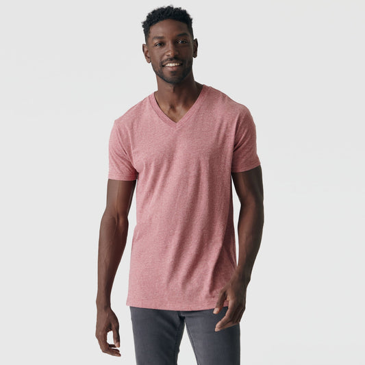 Heather Crimson V-Neck Tee