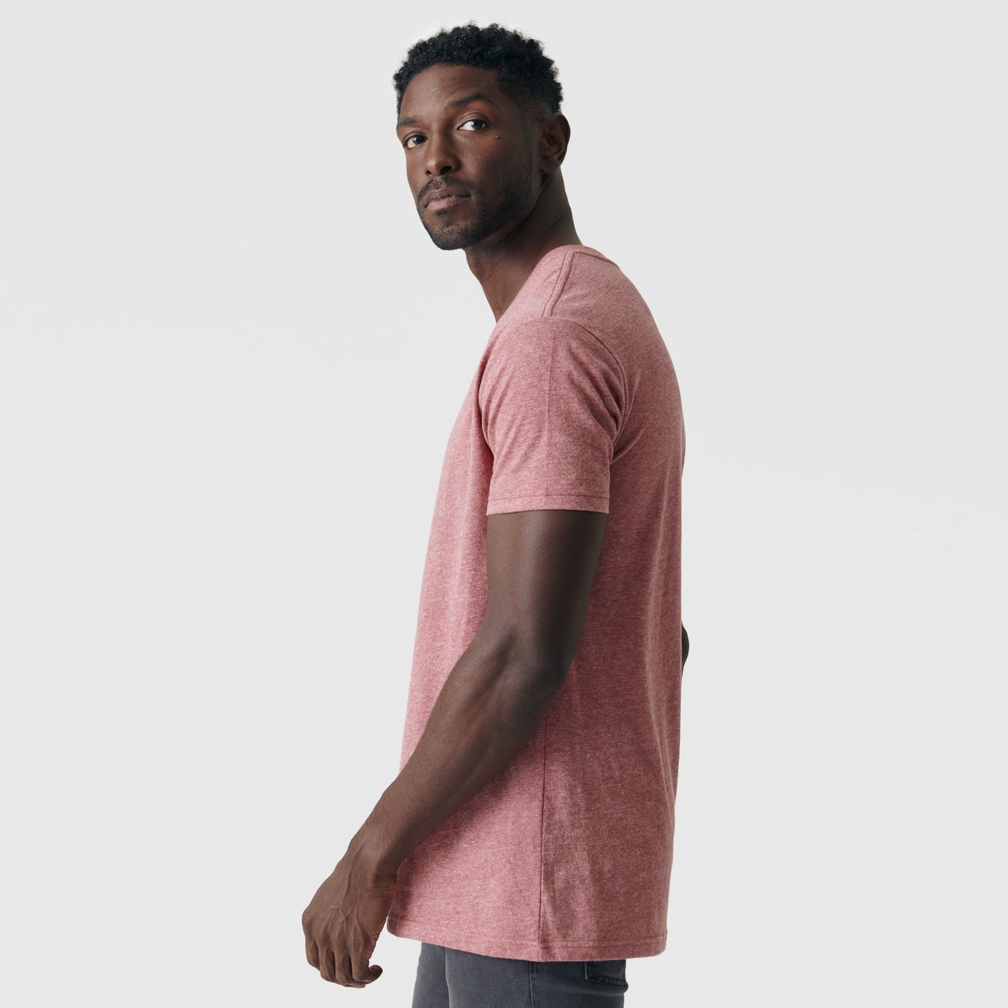 Heather Crimson V-Neck Tee