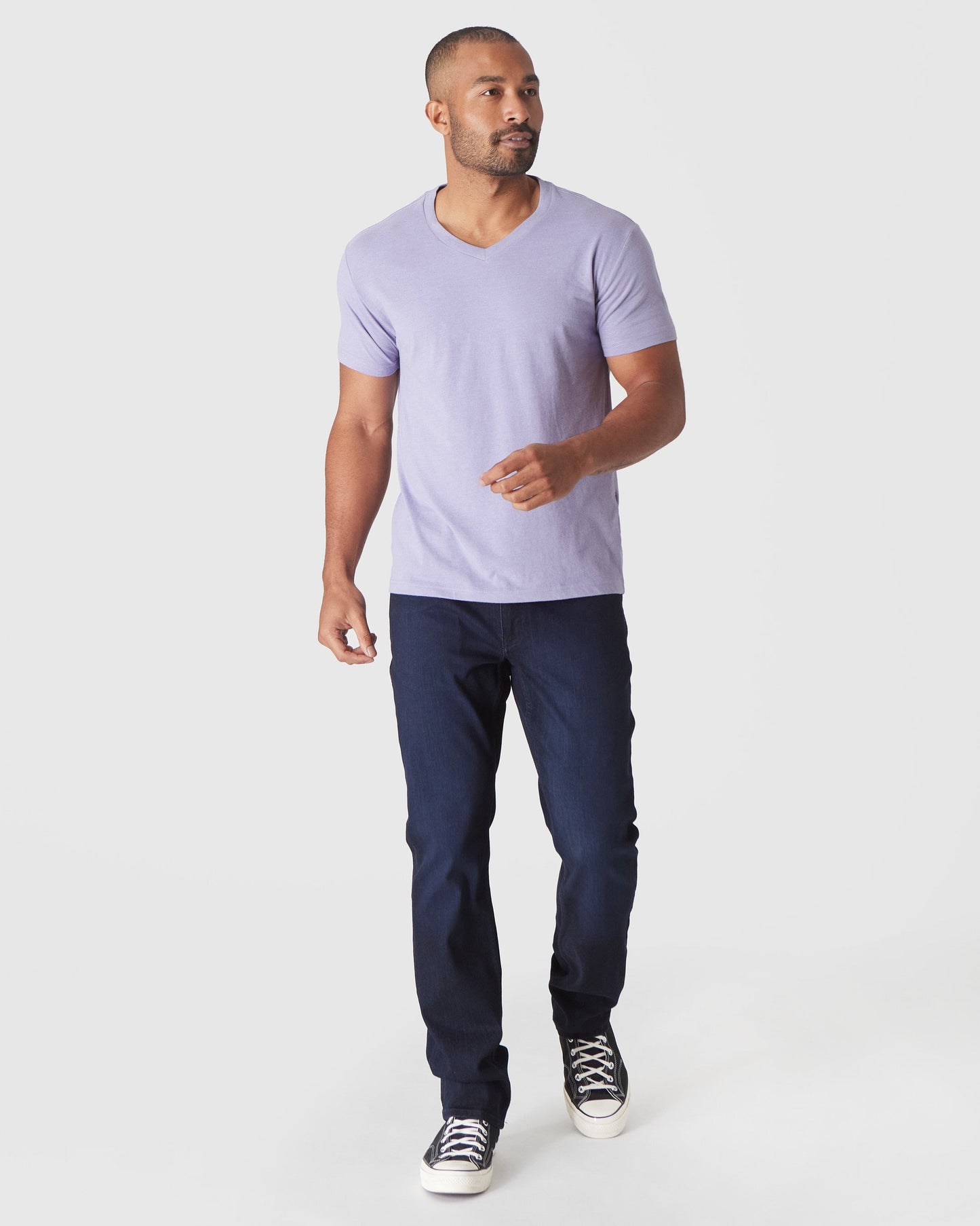 Heather Dark Orchid Classic V-Neck
