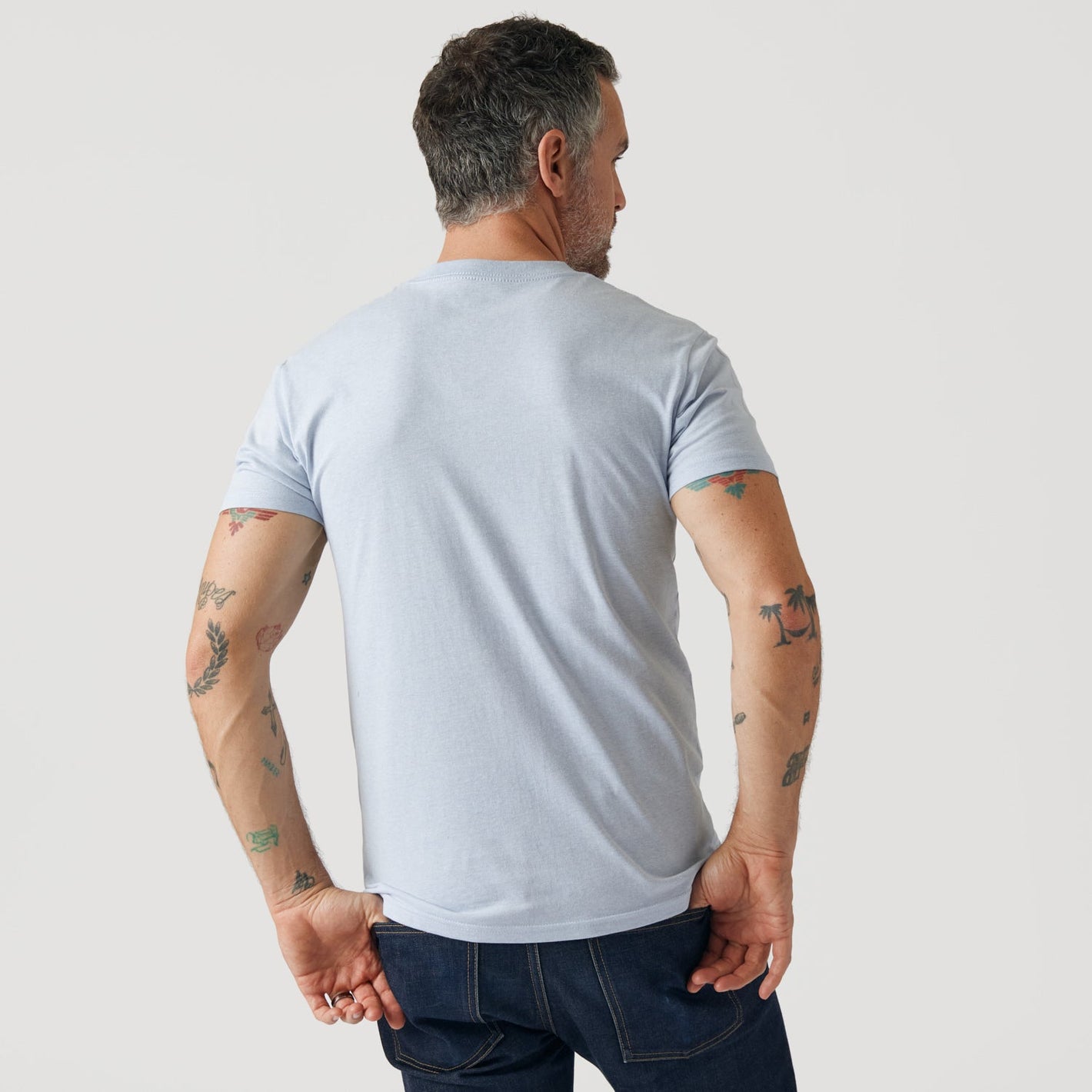 Heather Pale Blue Classic V-Neck