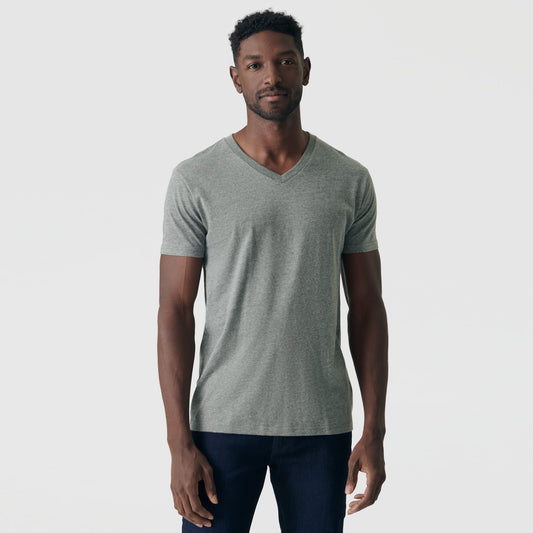 Heather Hunter Green V-Neck Tee