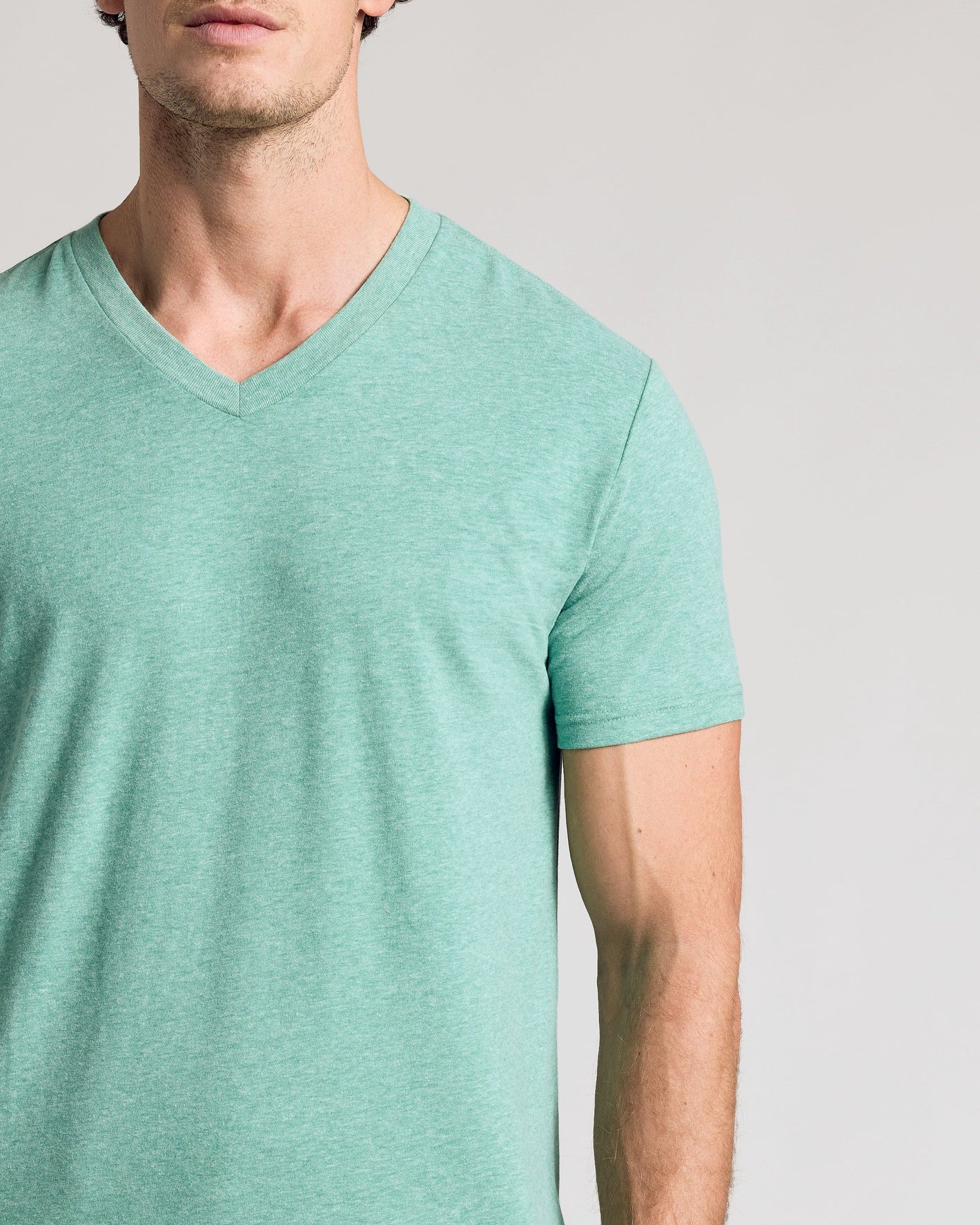 Light Heather Greenery Classic V-Neck