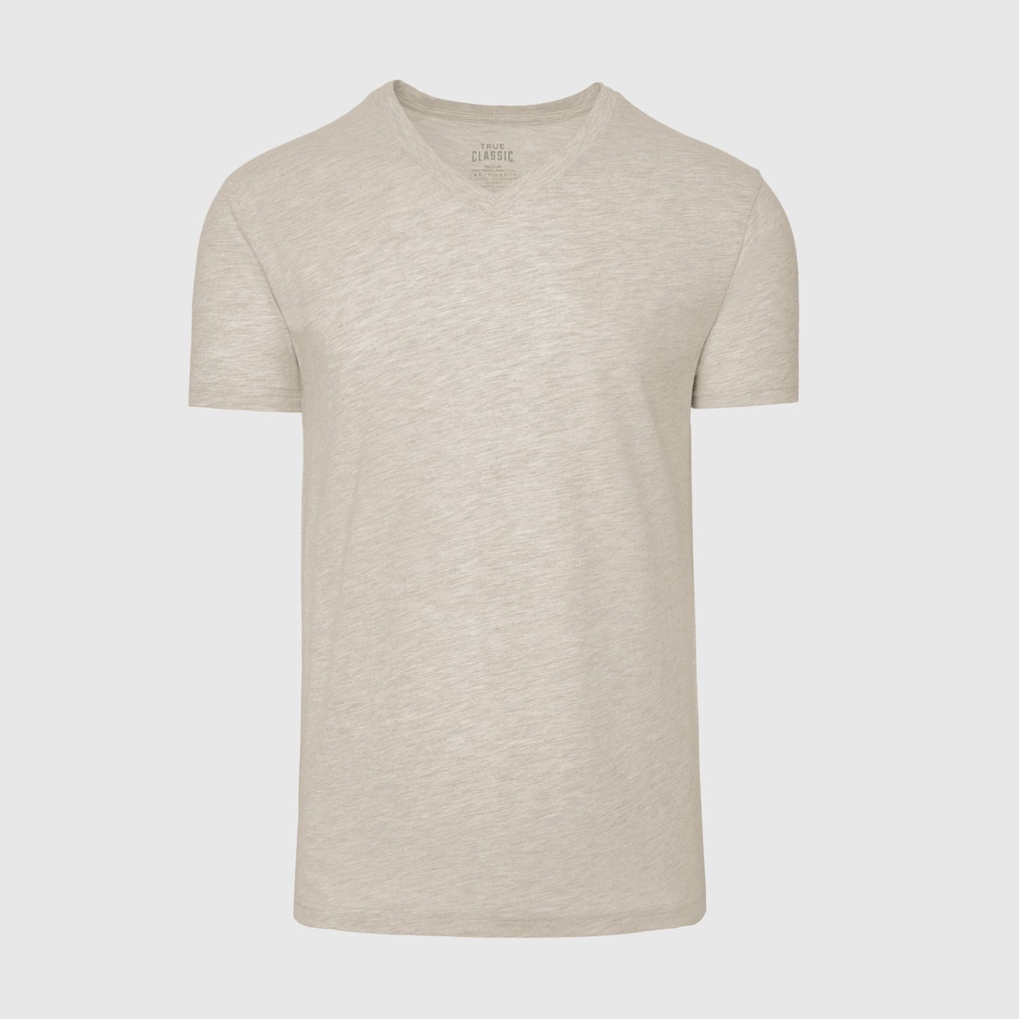 Heather Light Khaki V-Neck Tee