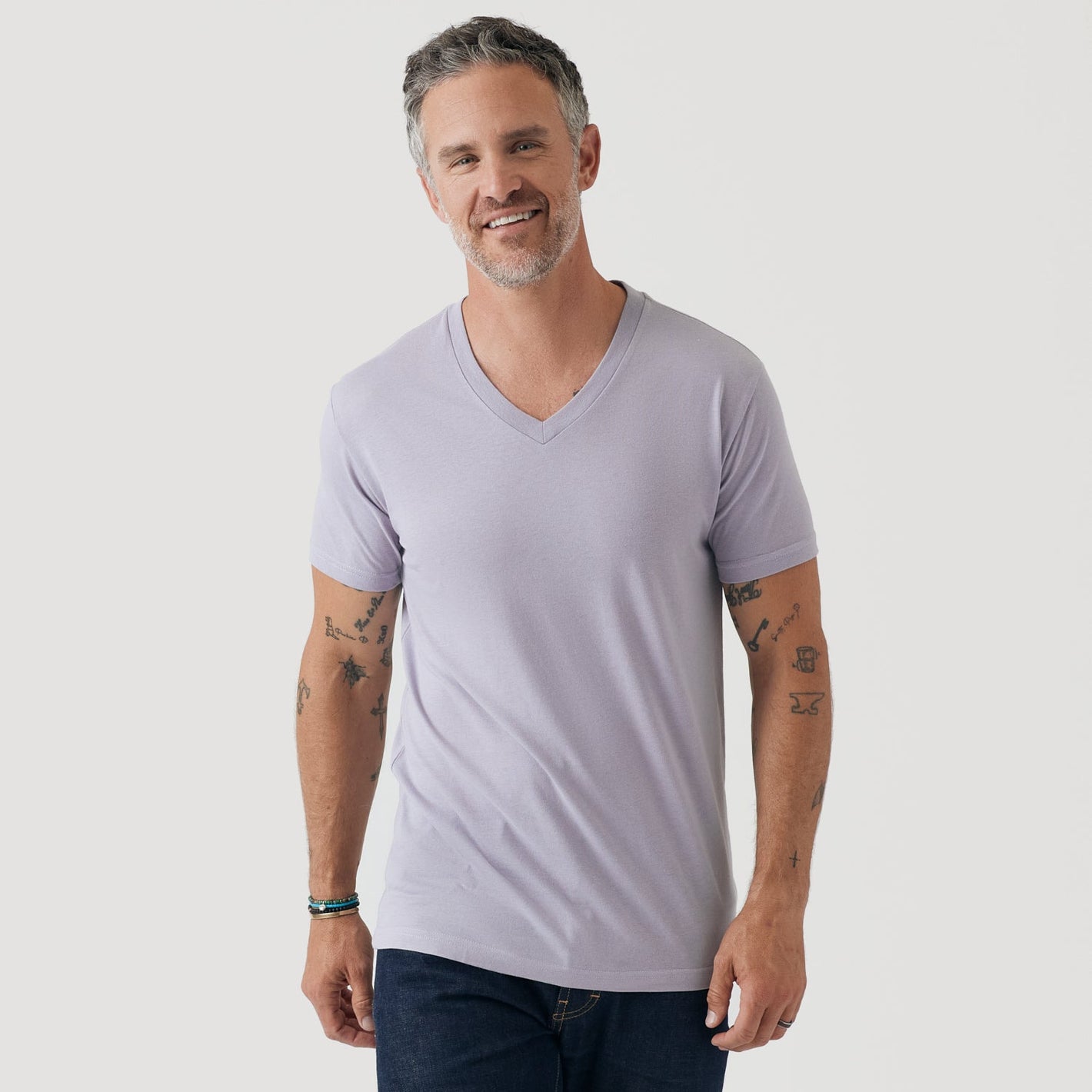 Lilac Gray Classic V-Neck
