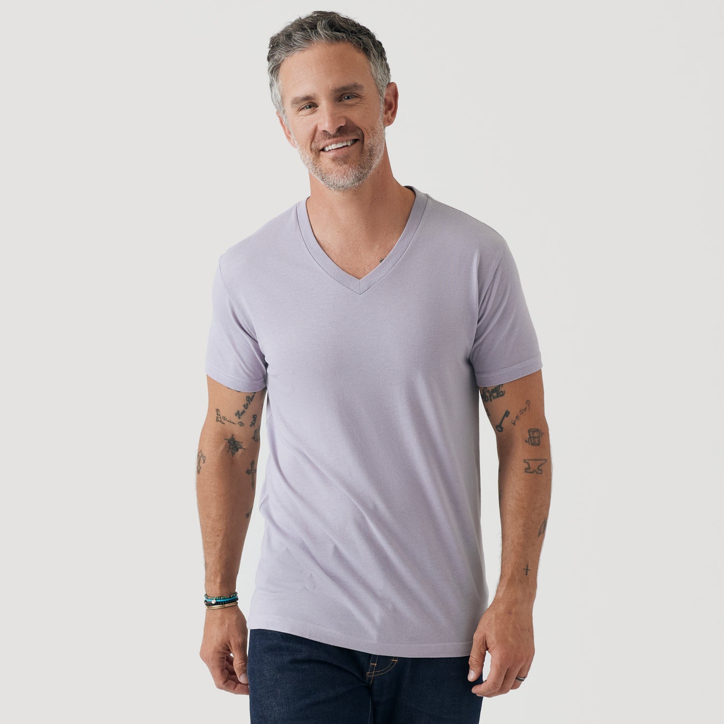 Lilac Gray V-Neck T-Shirt