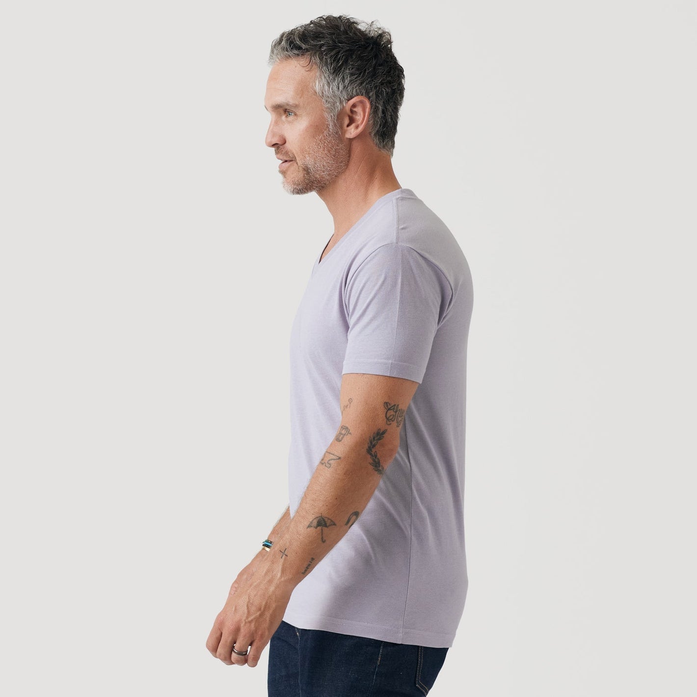 Lilac Gray Classic V-Neck