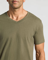 Military Green Classic V-Neck