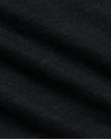 Womens Black Relaxed Slub V-Neck Tee