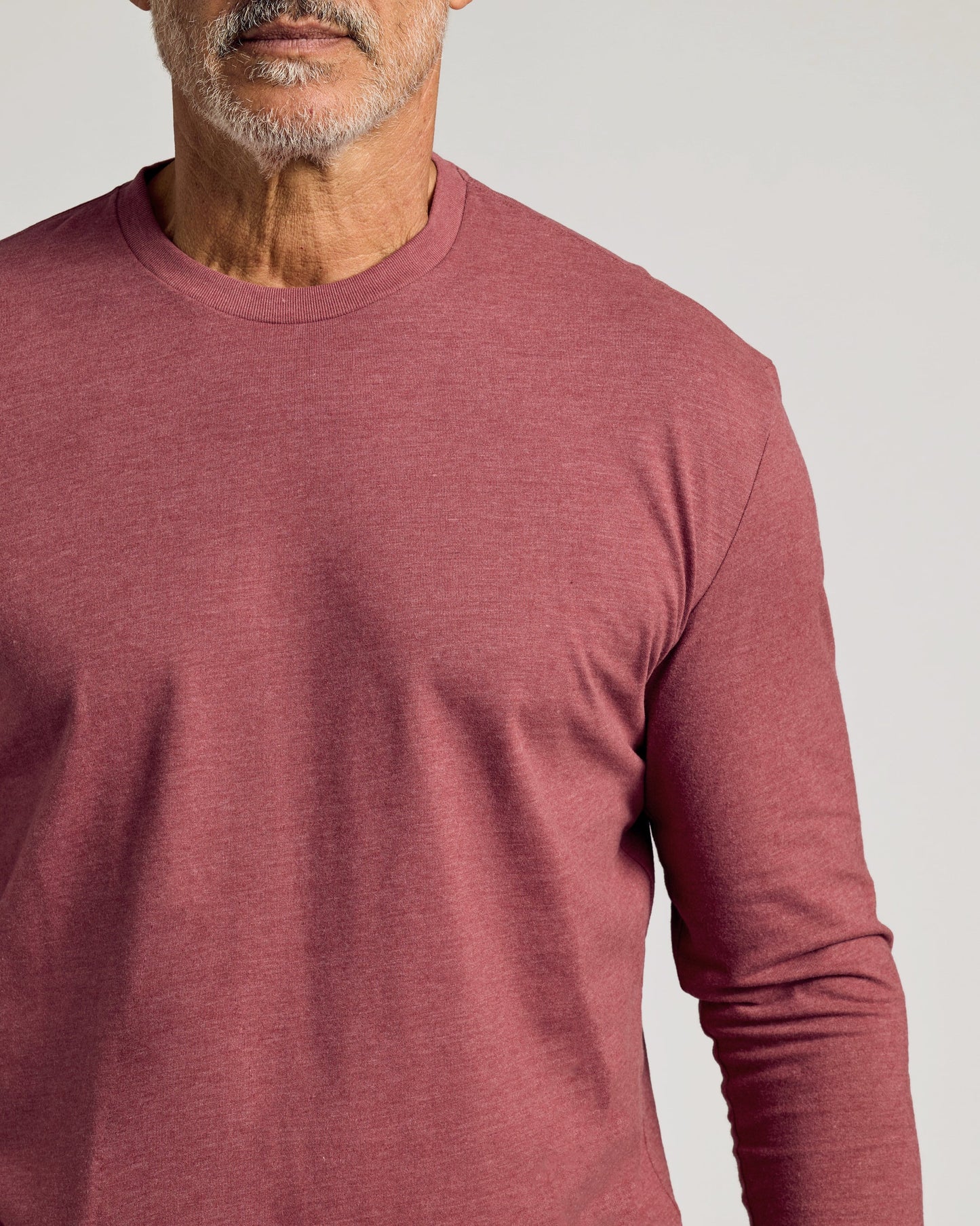 Dark Heather Rustic Apple Classic Long Sleeve Crew Neck
