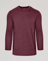 Dark Heather Burgundy Classic Long Sleeve Crew Neck