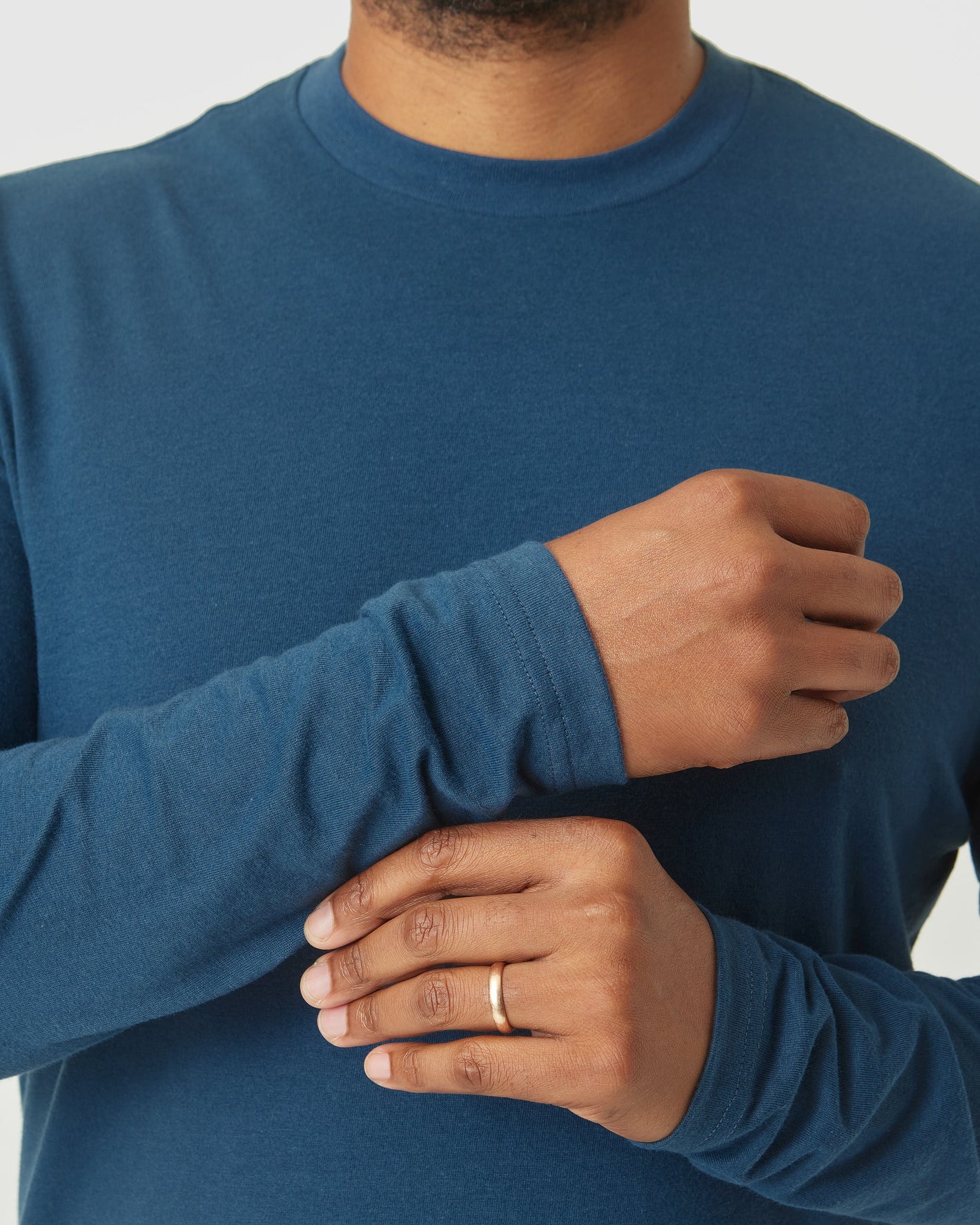 Deep Sea Blue Classic Long Sleeve Crew Neck