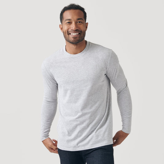 Light Gray Long Sleeve Crew Neck Tee