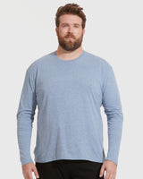 Heather Indigo Classic Long Sleeve Crew Neck