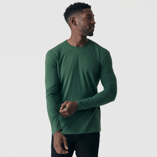 Hunter Green Long Sleeve Crew Neck Tee