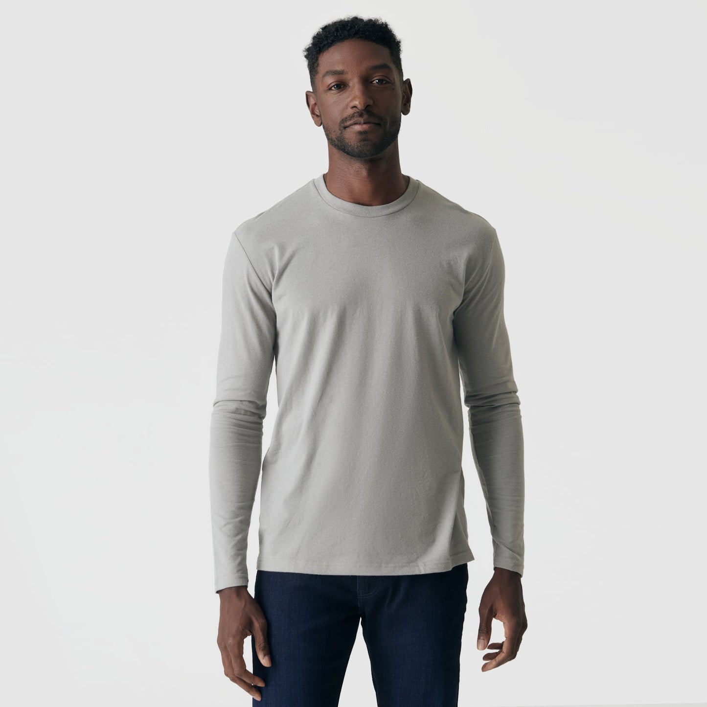 Iron Gray Long Sleeve Crew Neck Tee