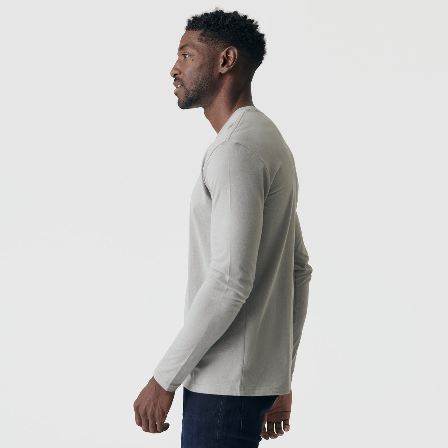 Iron Gray Long Sleeve Crew Neck Tee