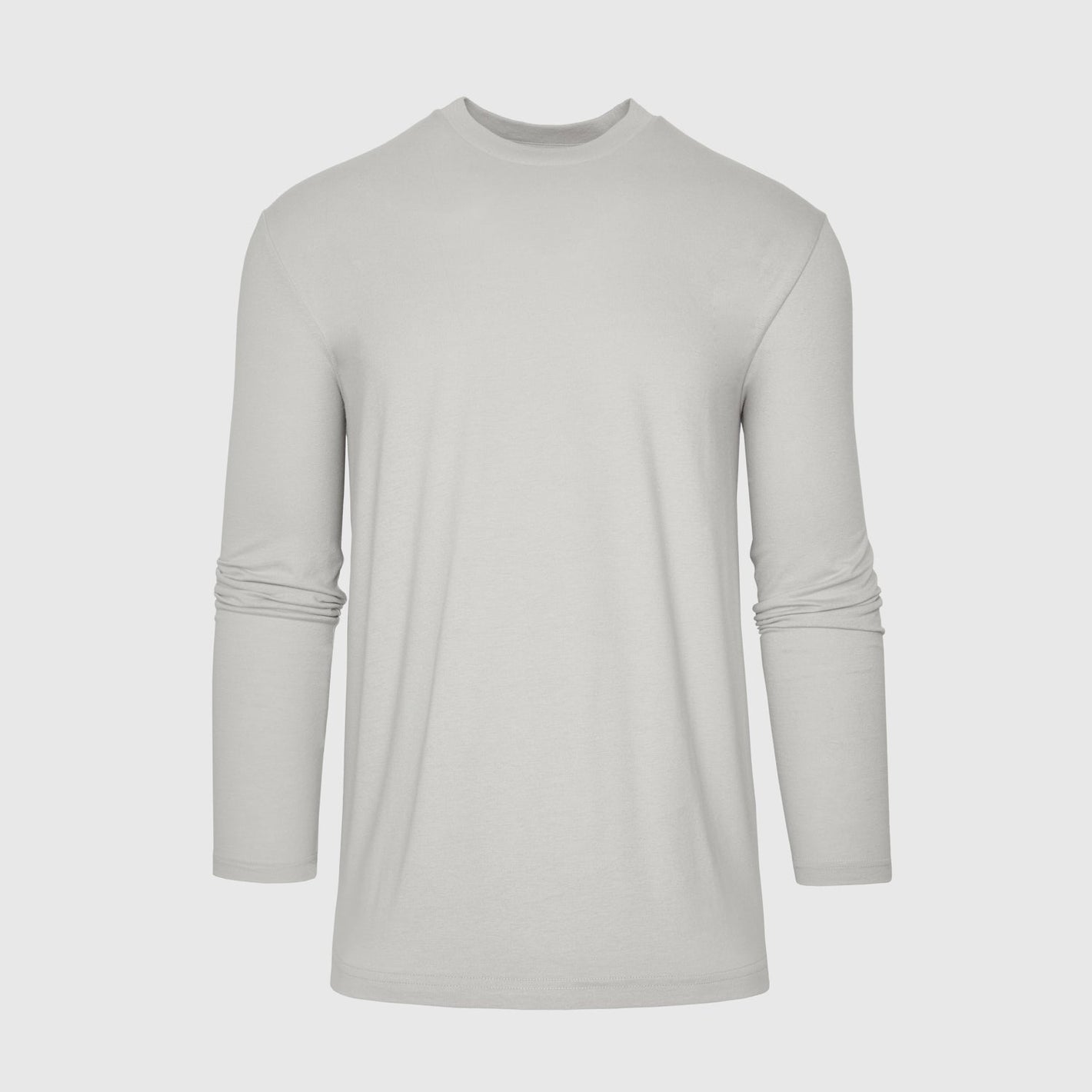 Light Gray Long Sleeve Crew Neck Tee