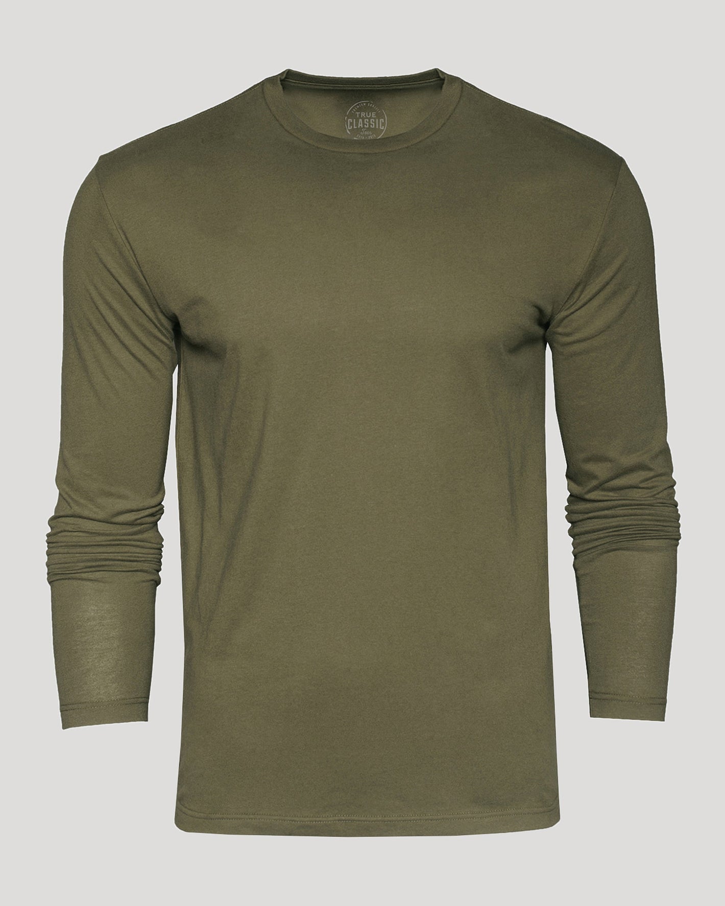Military Green Classic Long Sleeve Crew Neck