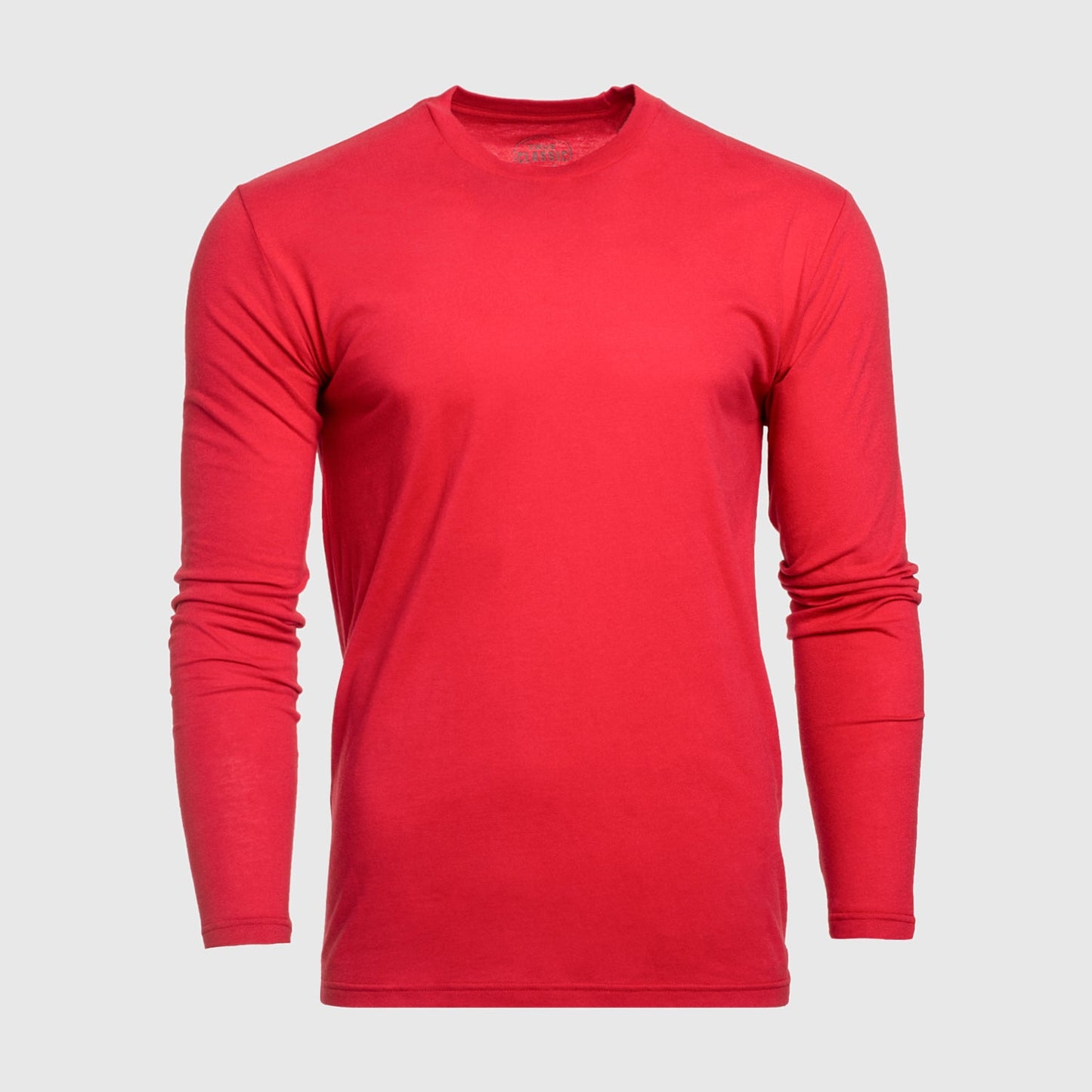 Red Long Sleeve Crew Neck Tee
