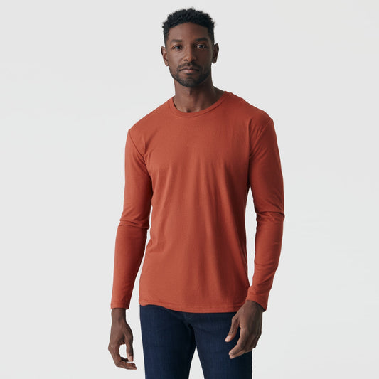 Rust Long Sleeve Crew Neck Tee
