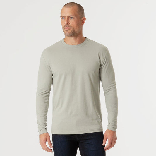 Slate Green Long Sleeve Crew Neck Tee