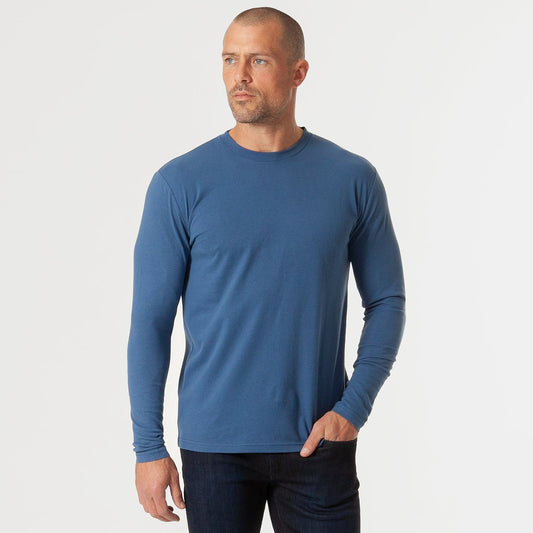 Stone Blue Classic Long Sleeve Crew Neck
