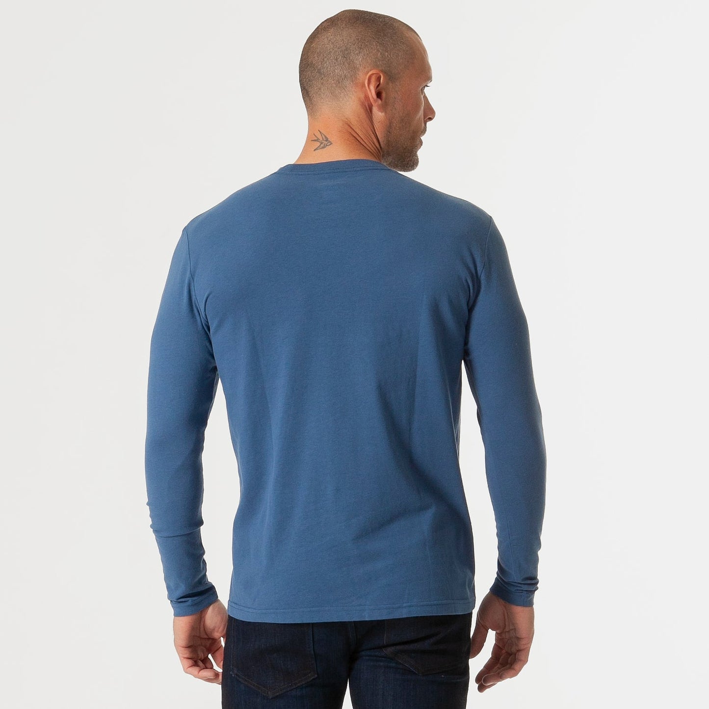 Stone Blue Classic Long Sleeve Crew Neck