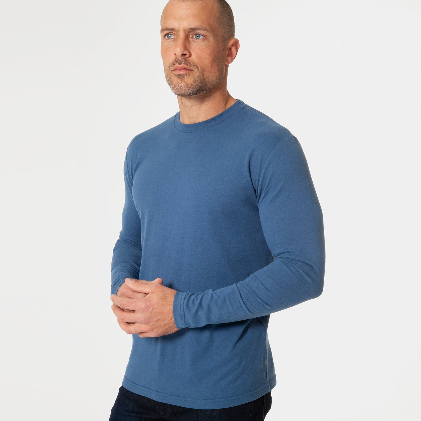 Stone Blue Classic Long Sleeve Crew Neck