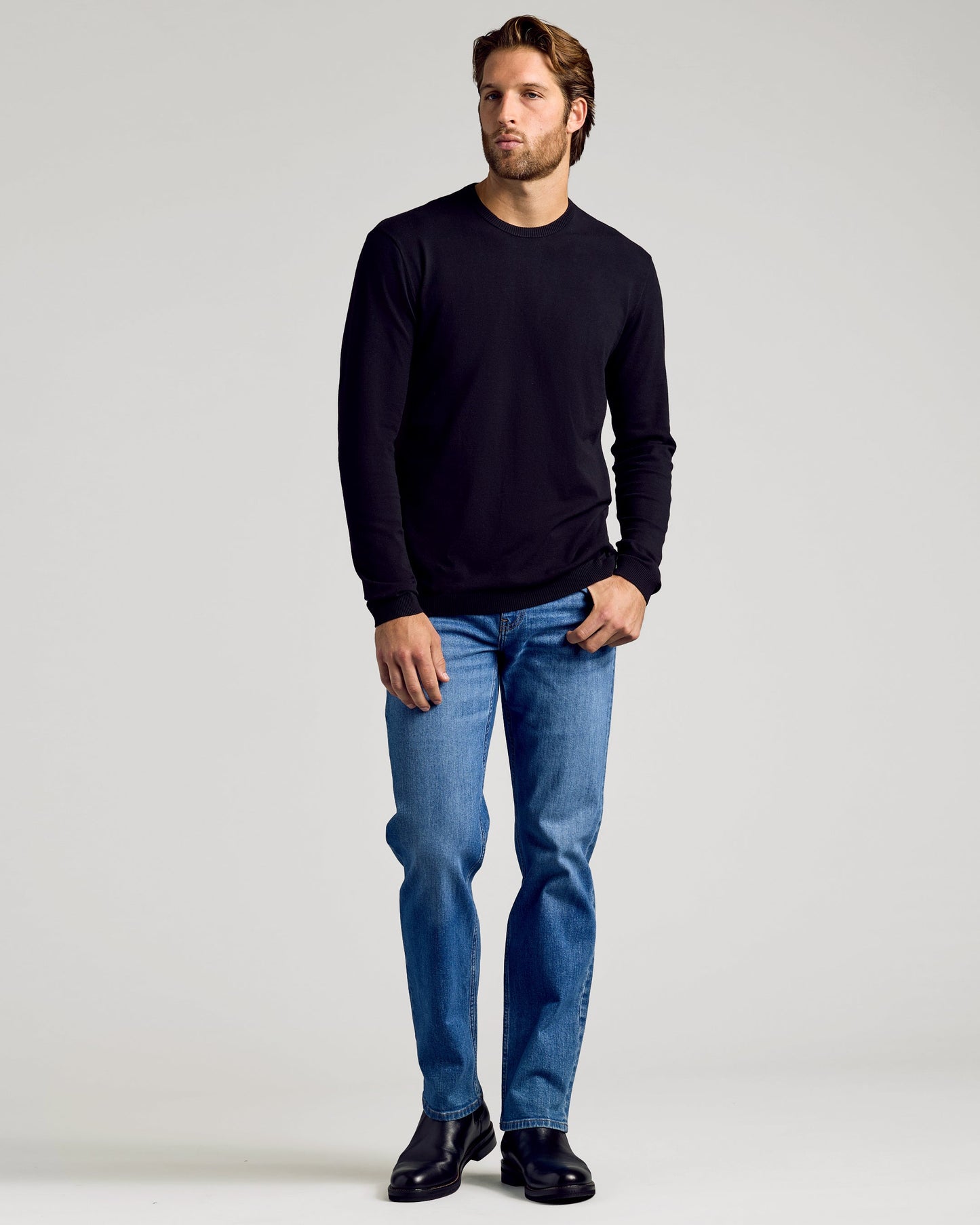 Black Dressy Crew Neck Sweater