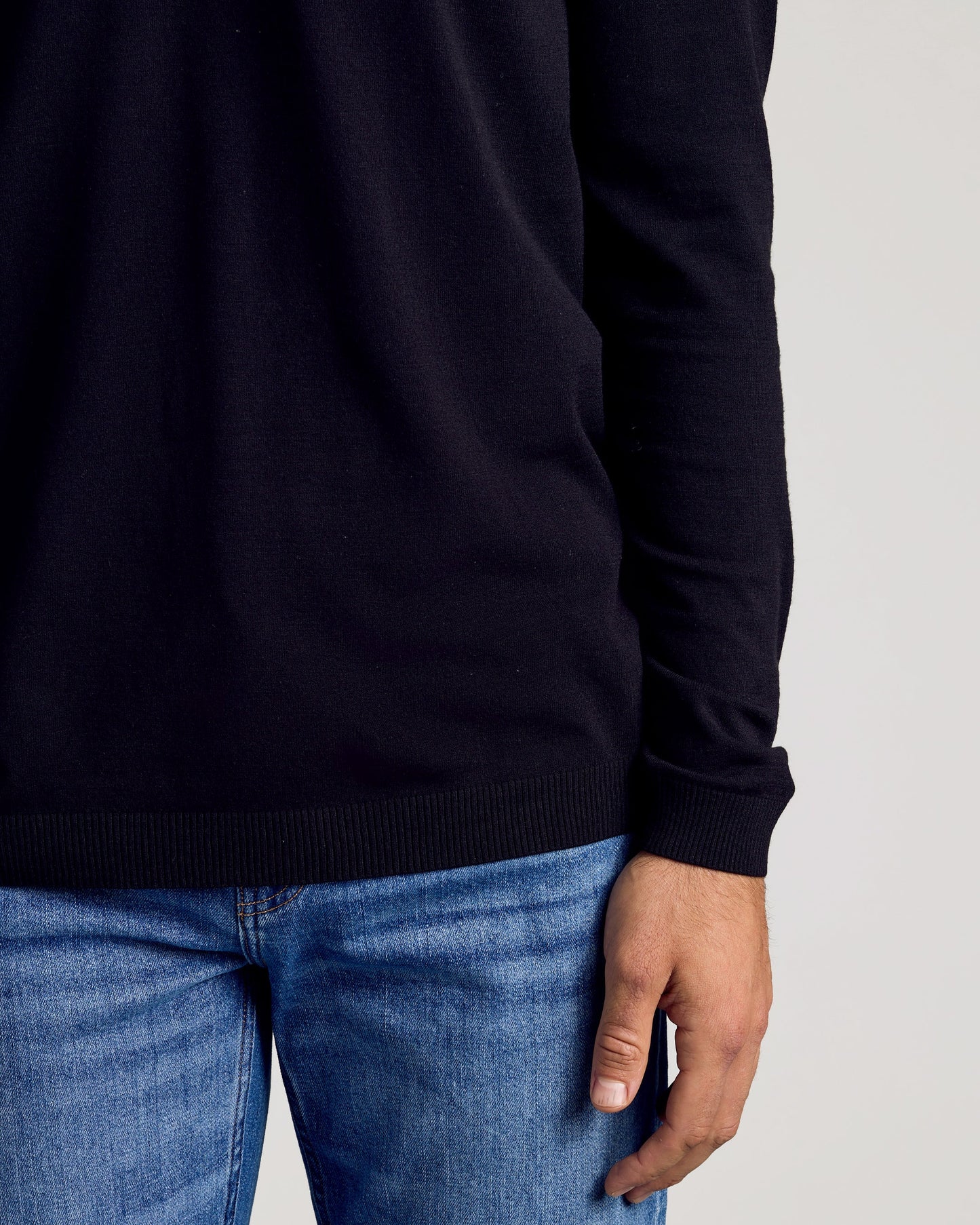 Black Dressy Crew Neck Sweater
