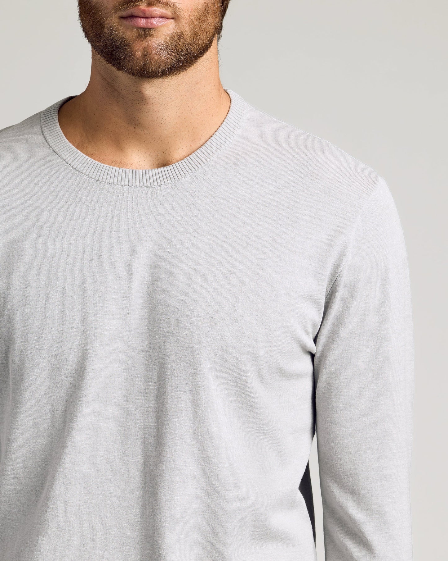 Heather Gray Dressy Crew Neck Sweater