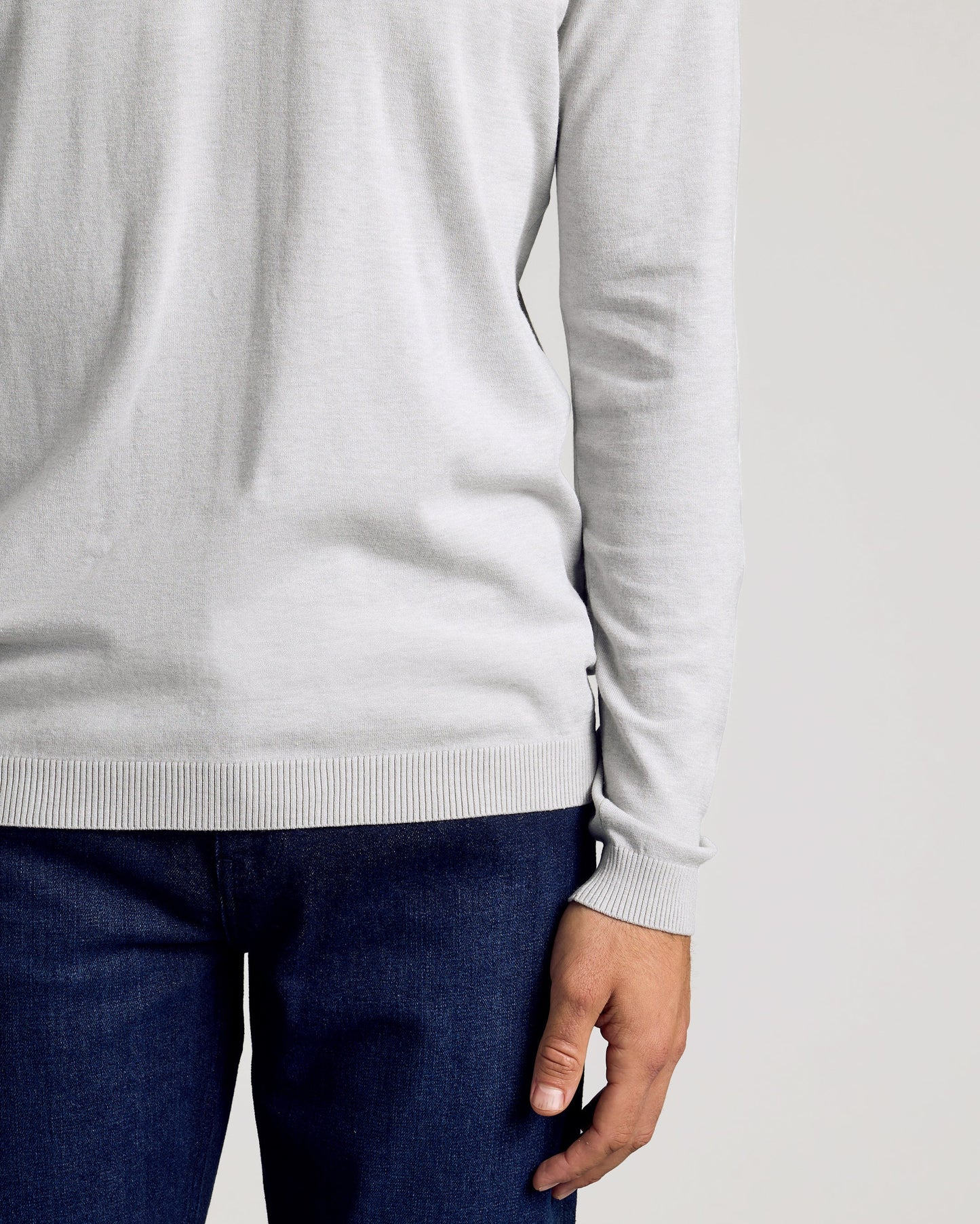 Heather Gray Dressy Crew Neck Sweater