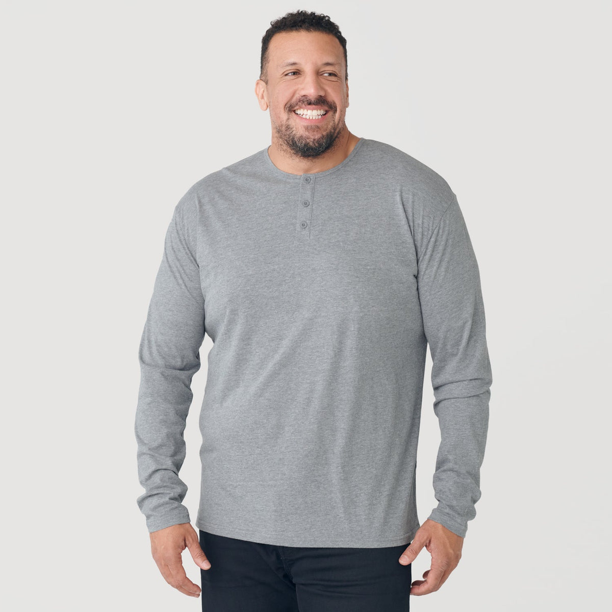 Heather Gray Classic Long Sleeve Henley