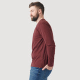 Heather Burgundy Classic Long Sleeve Henley