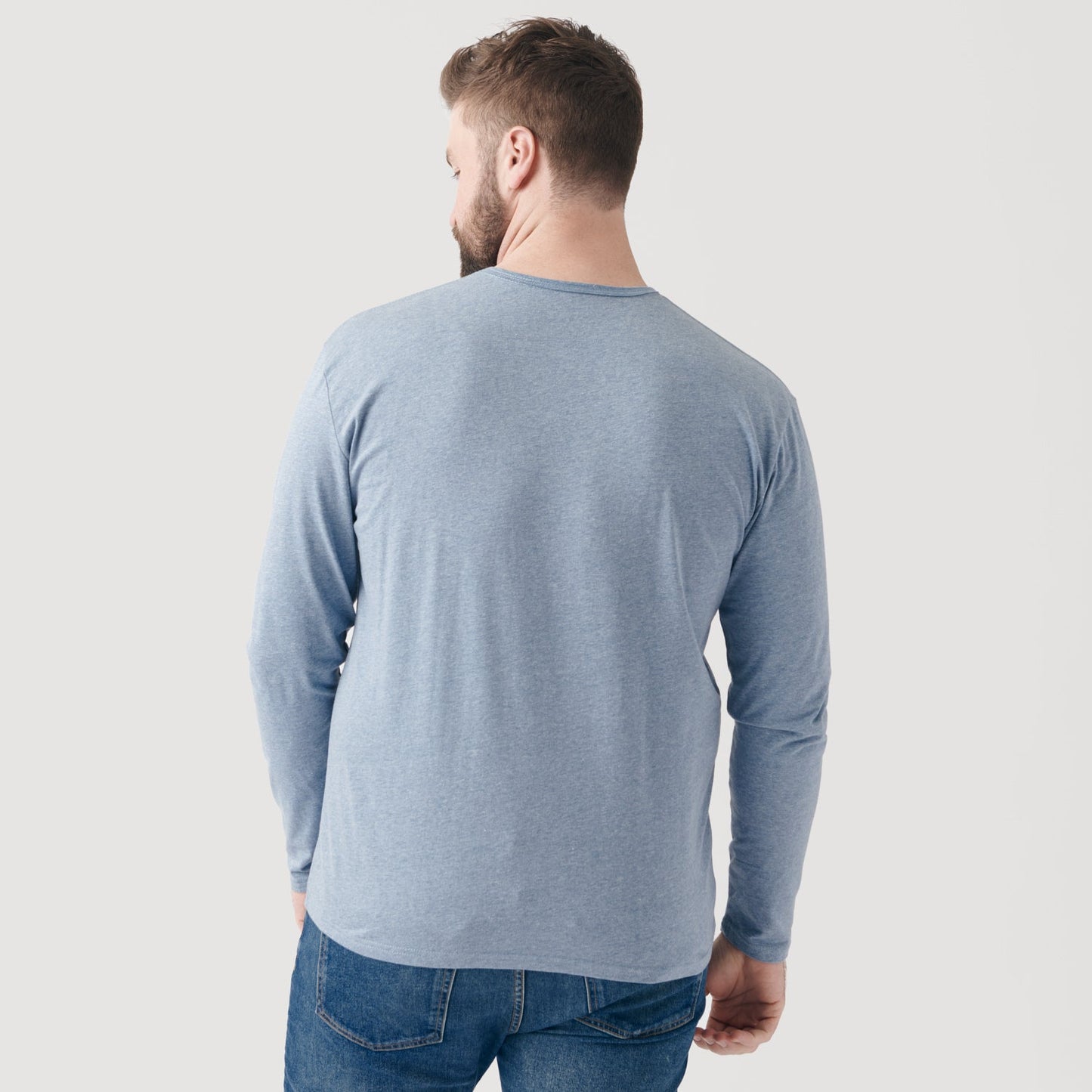 Heather Indigo Classic Long Sleeve Henley