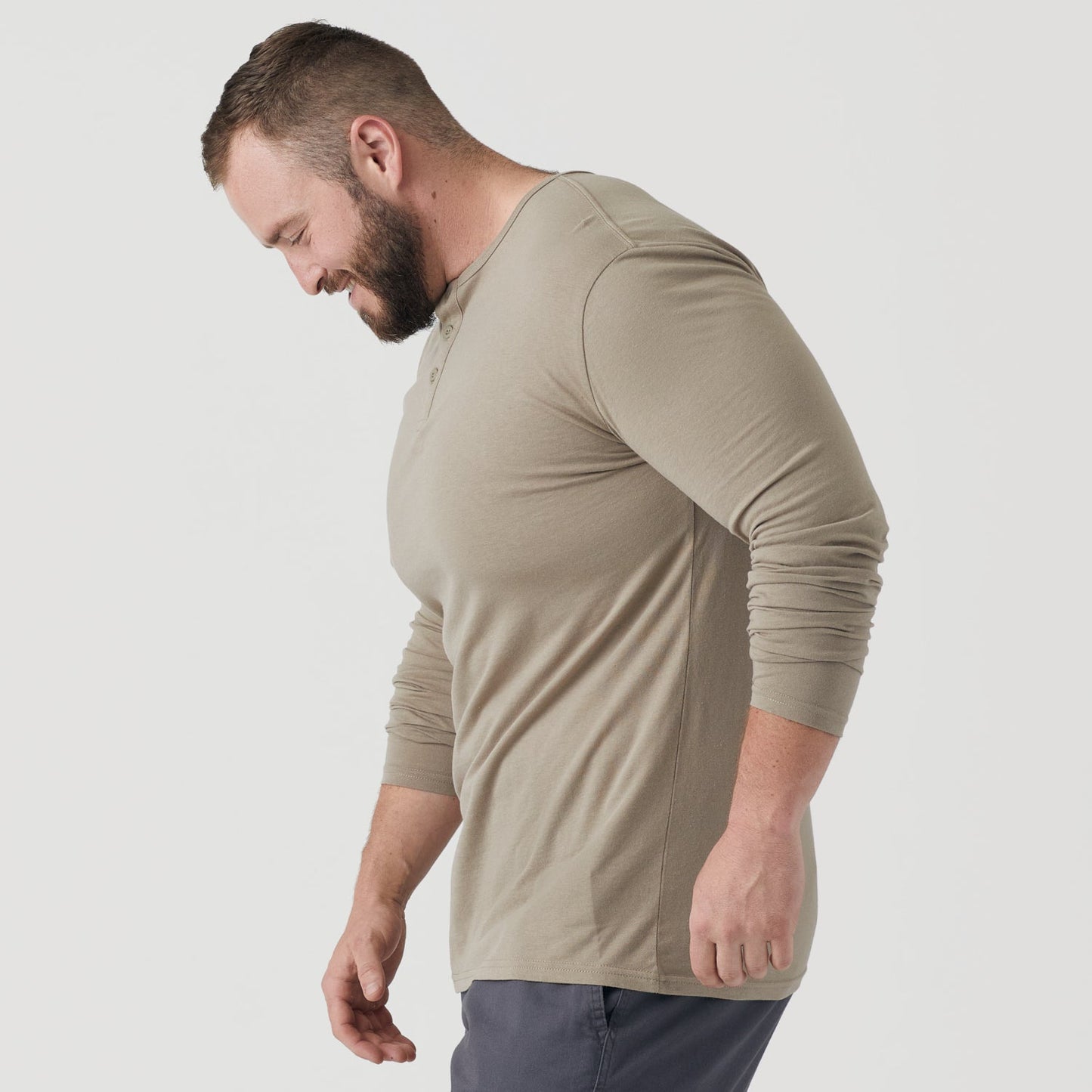 Military Beige Classic Long Sleeve Henley