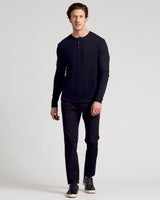Black Classic Long Sleeve Henley