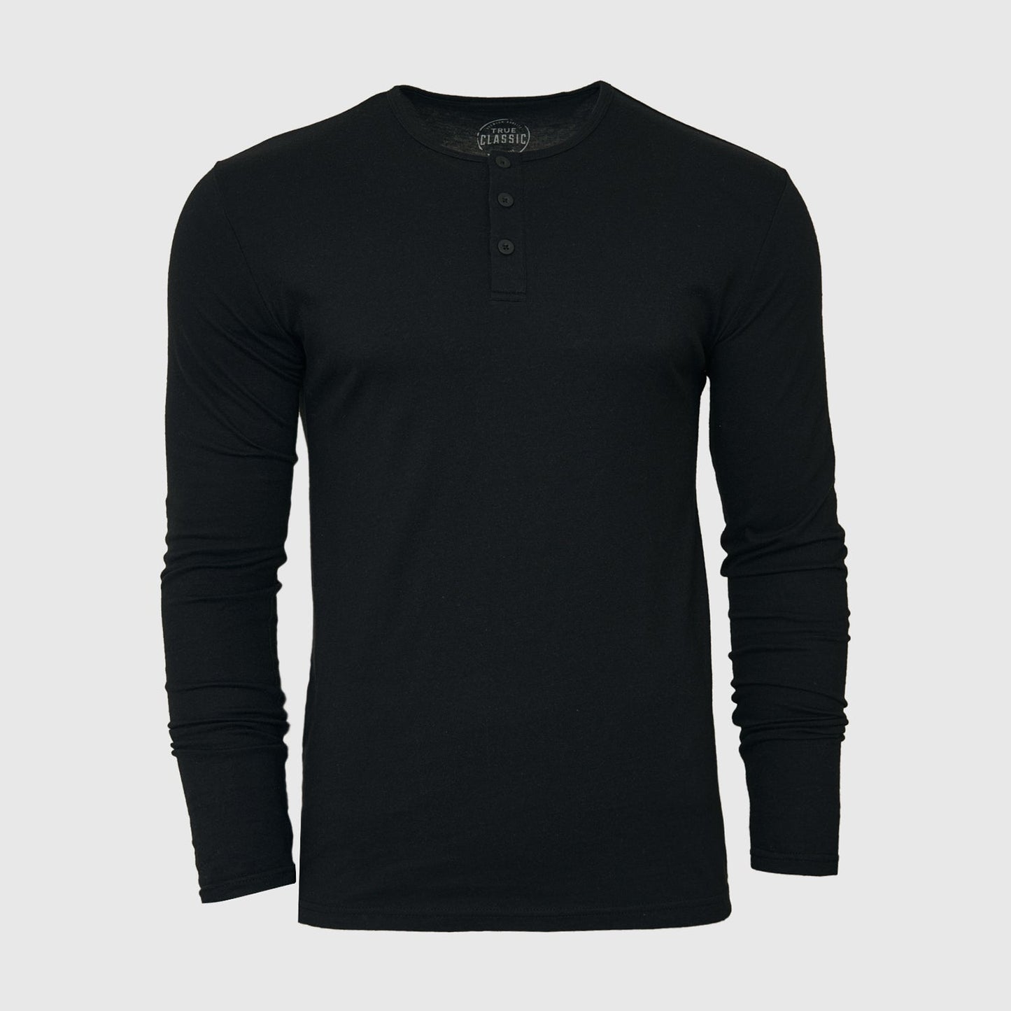 Black Classic Long Sleeve Henley