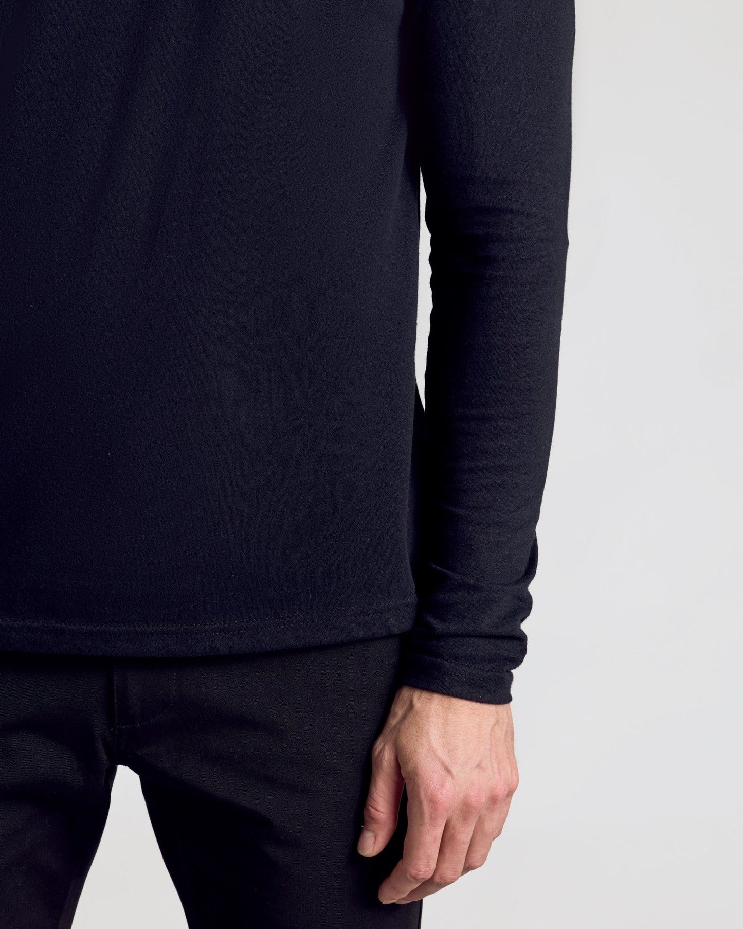 Black Classic Long Sleeve Henley