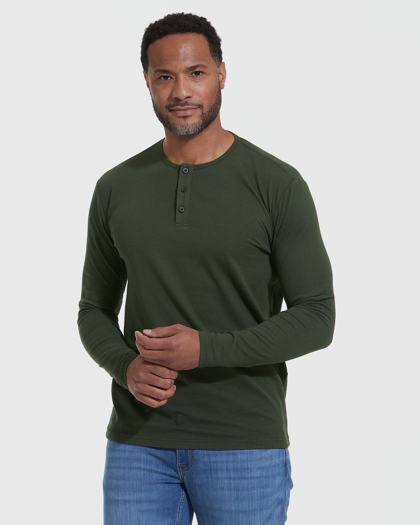 Dark Olive Classic Long Sleeve Henley