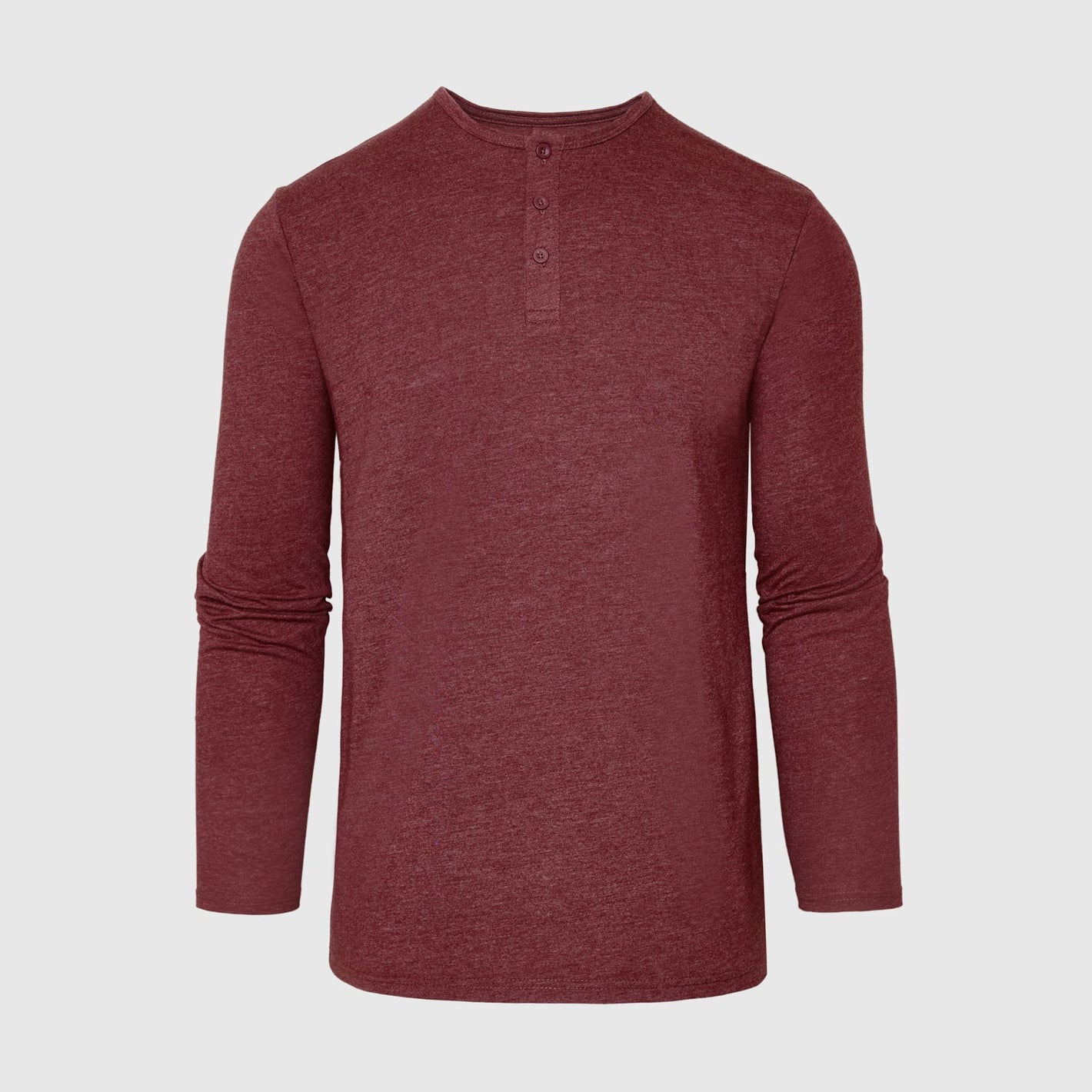 Heather Burgundy Classic Long Sleeve Henley