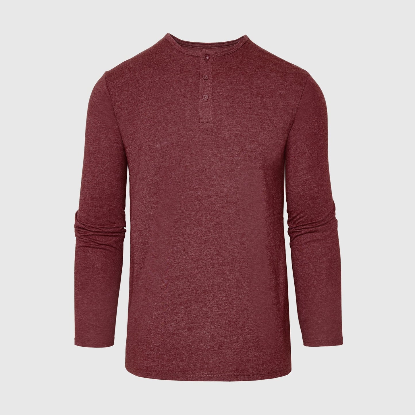 Heather Burgundy Classic Long Sleeve Henley